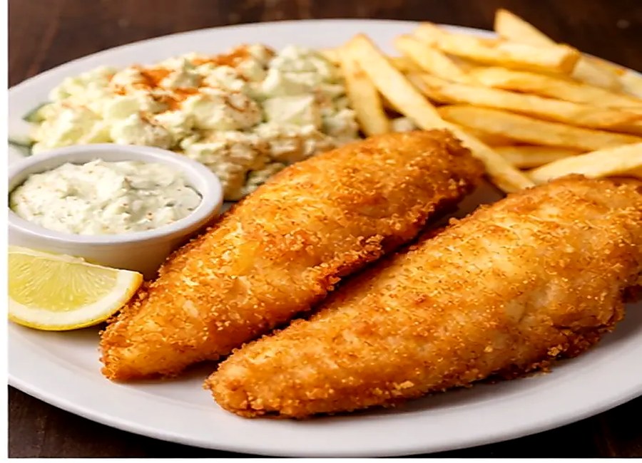 Fried fish plate from Pree’s Kitchen style listing